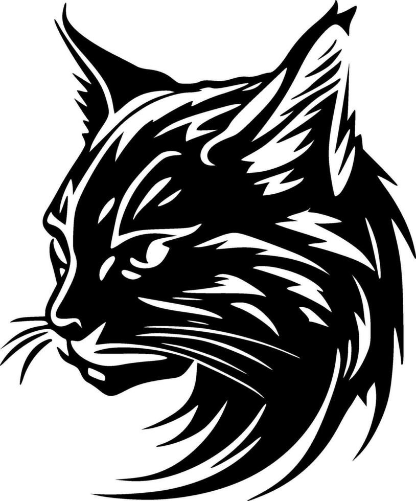 wilde kat - minimalistische en vlak logo - vector illustratie