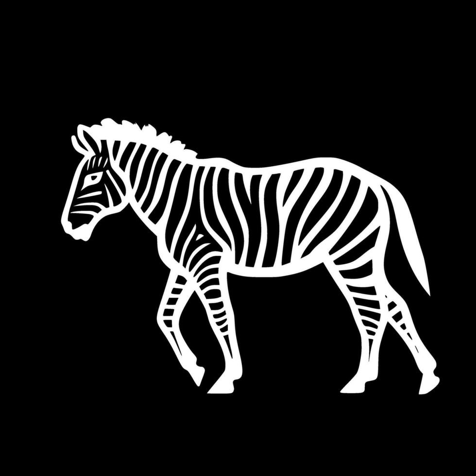 zebra, zwart en wit vector illustratie