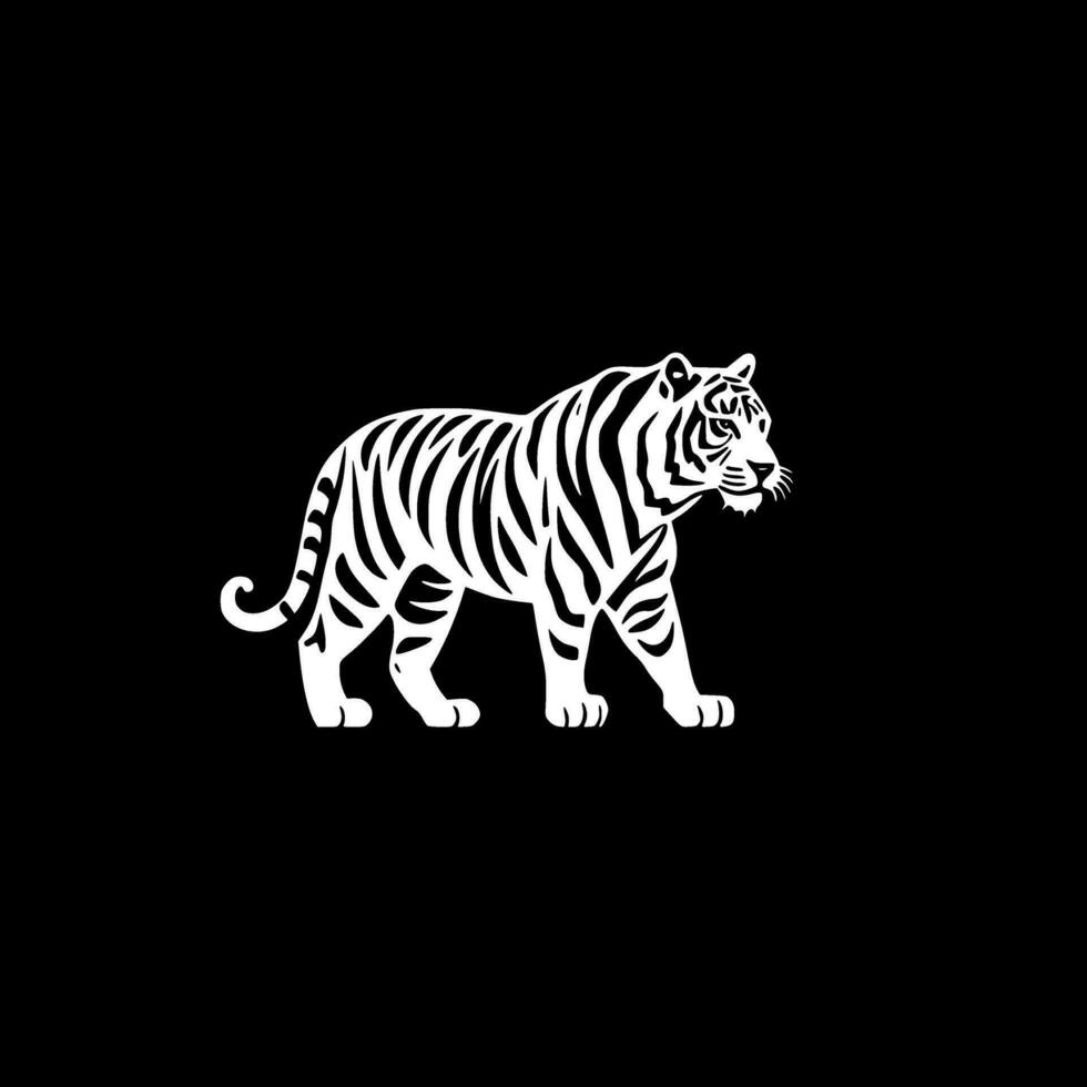 tijger, minimalistische en gemakkelijk silhouet - vector illustratie