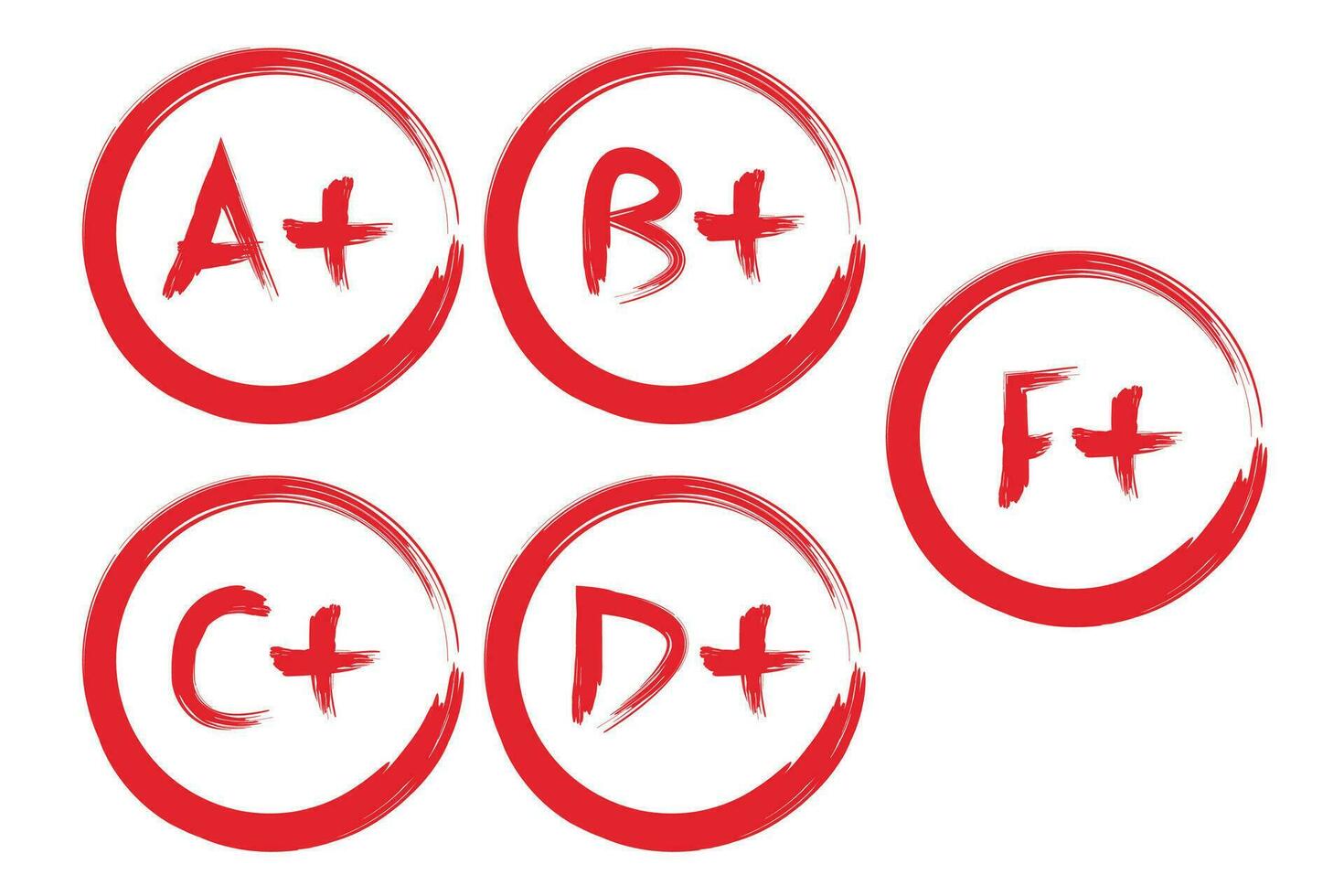 rang resultaten set. hand- getrokken vector rang in rood cirkel.