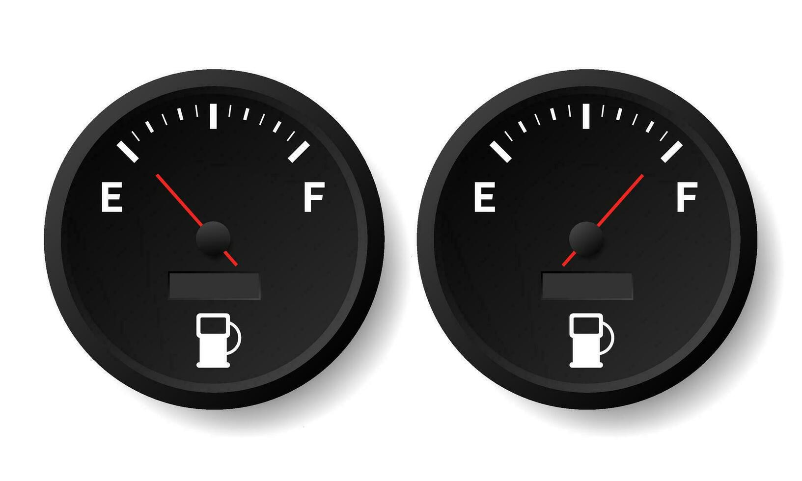 de concept van een brandstof indicator, gas- meter Aan wit achtergrond. brandstof sensor. vector illustratie.