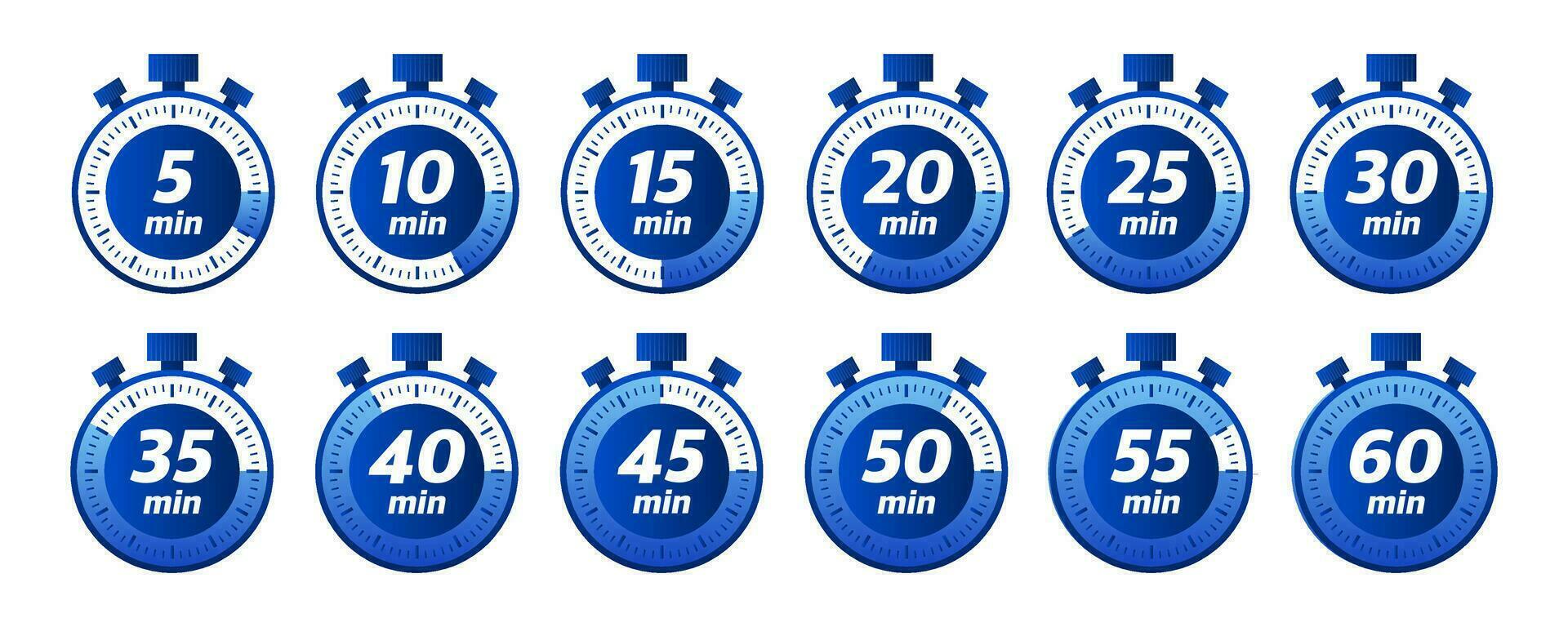 10, 15, 20, 25, 30, 35, 40, 45, 50 min, Super goed ontwerp voor ieder doeleinden. vector logo