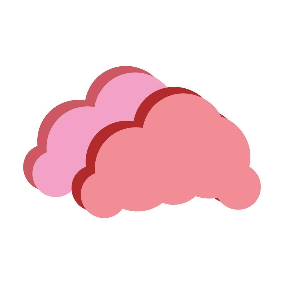 wolken icoon beeld vector illustratie ontwerp roze en roze kleur toon