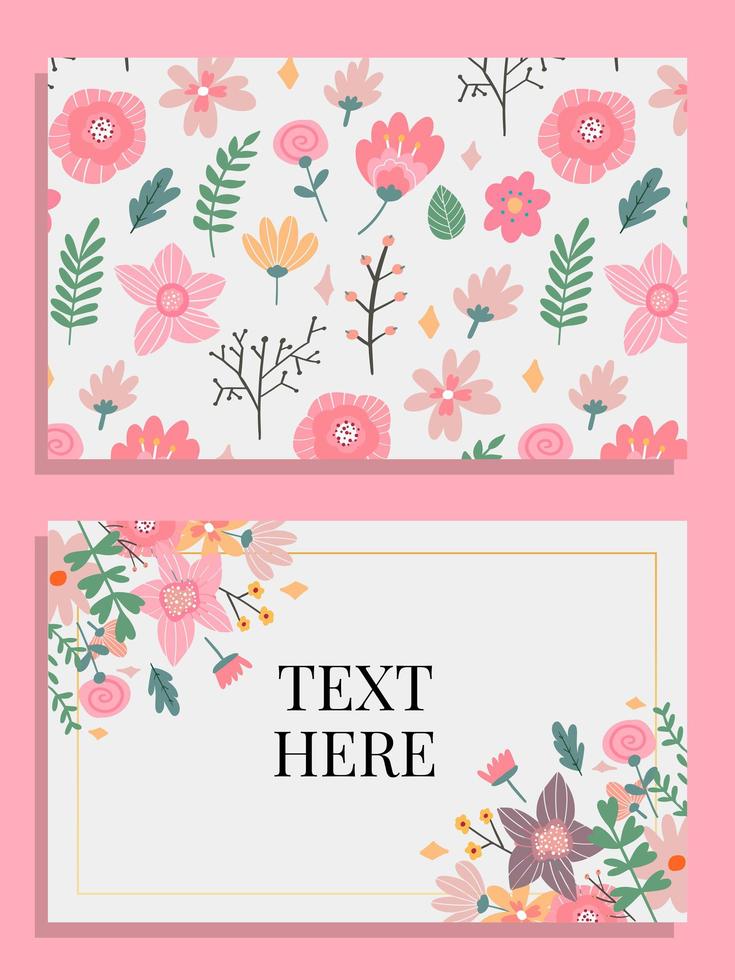 bloemen frame collectie. set schattige retro bloemen vector