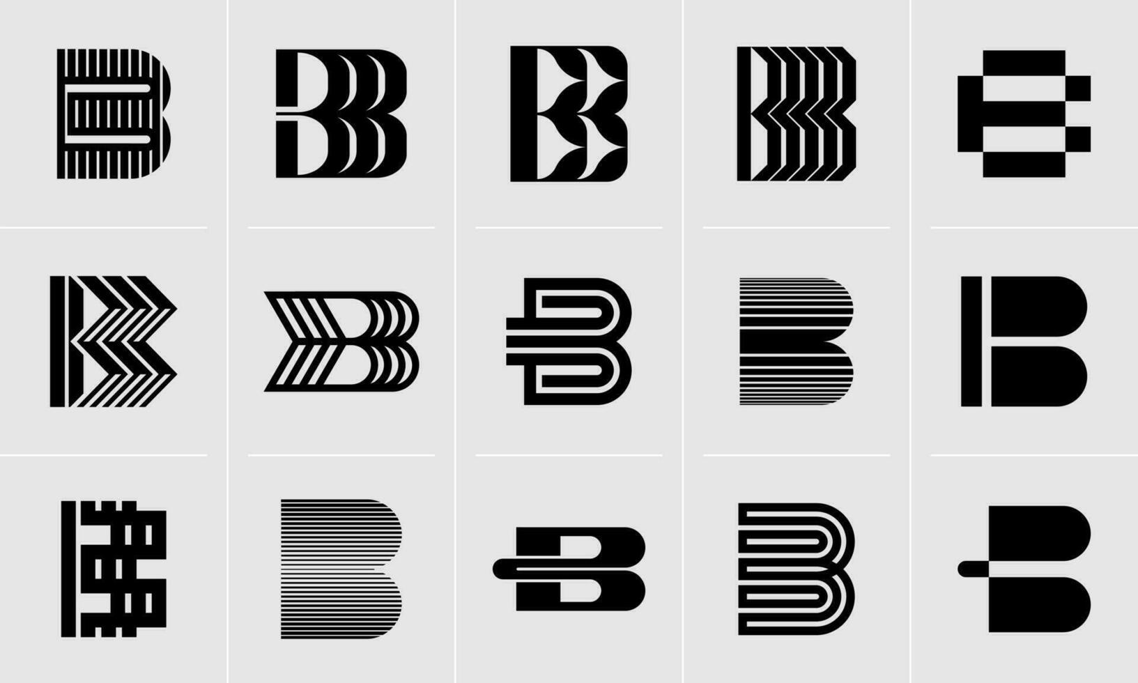 reeks van brief Mark b logo ontwerp vector