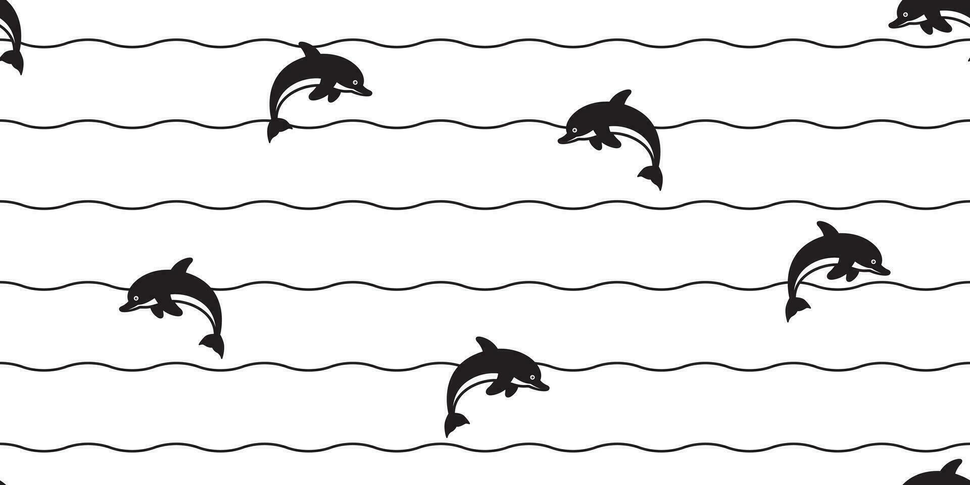 dolfijn naadloos patroon vis vector haai tonijn tekening tekenfilm Zalm walvis Golf oceaan zee sjaal geïsoleerd herhaling behang tegel achtergrond illustratie ontwerp