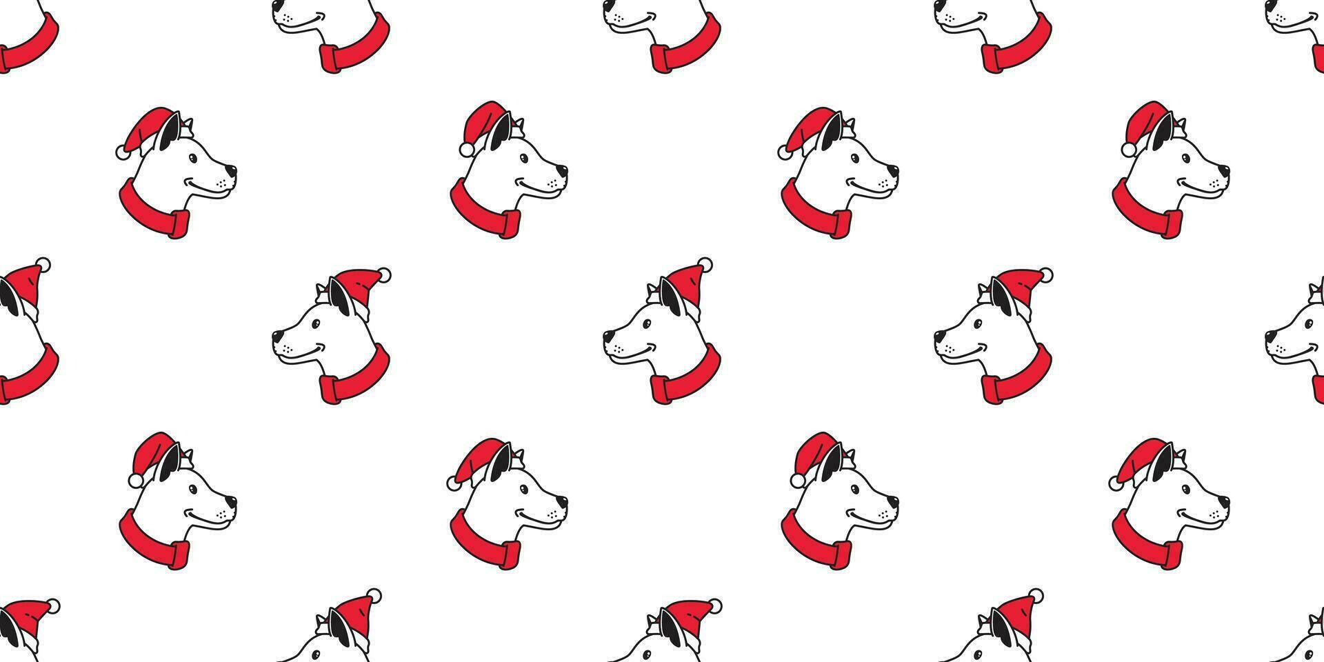 hond naadloos patroon Kerstmis vector de kerstman claus hoed hond puppy huisdier sjaal geïsoleerd tekenfilm herhaling achtergrond tegel behang illustratie ontwerp