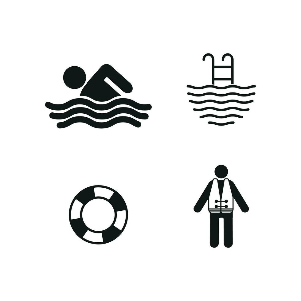 verzameling van zwemmen en boei thema illustratie vectoren. vector
