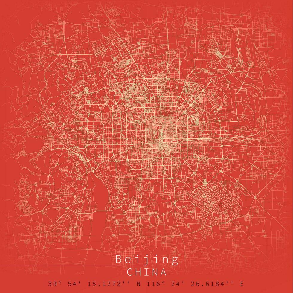 Beijing stad stedelijk straten wegen kaart vector