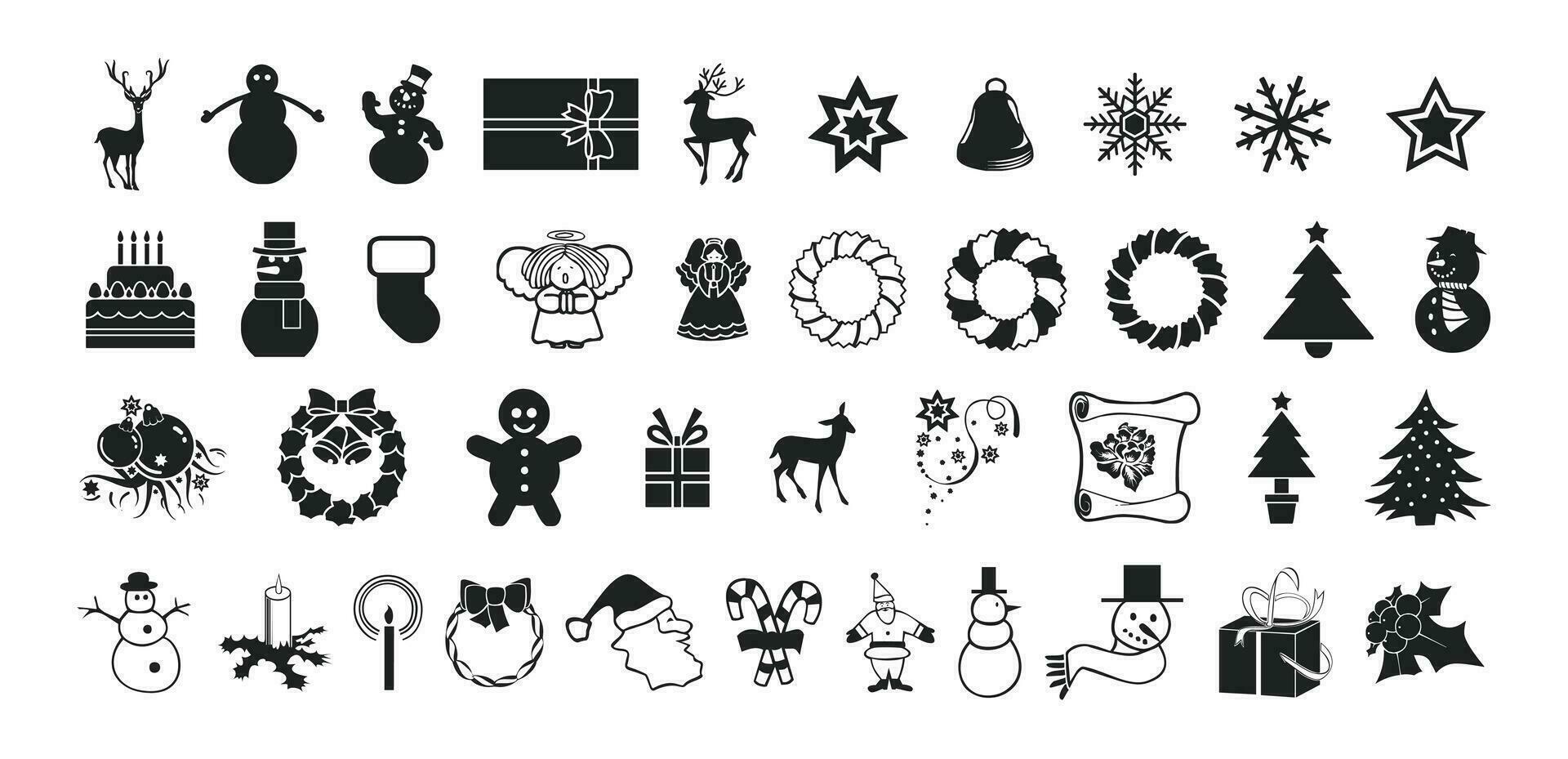 groot verzameling van Kerstmis vector icoon reeks