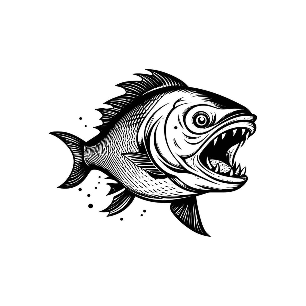 vis icoon Aan wit achtergrond. zwart en wit vector illustratie van vis.