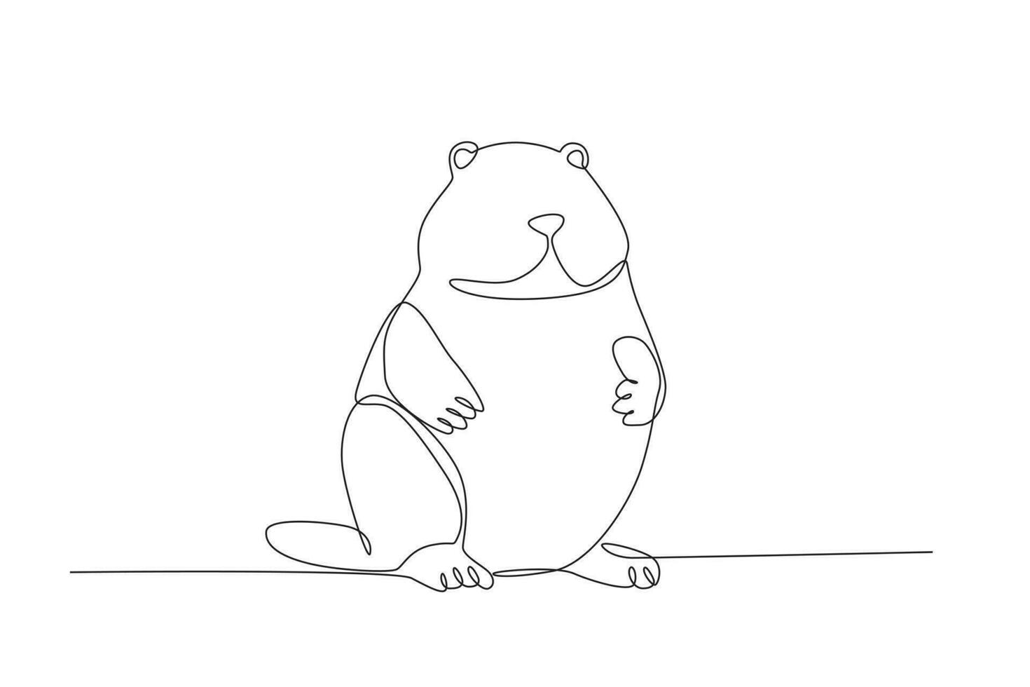 een dik groundhog stond omhoog vector