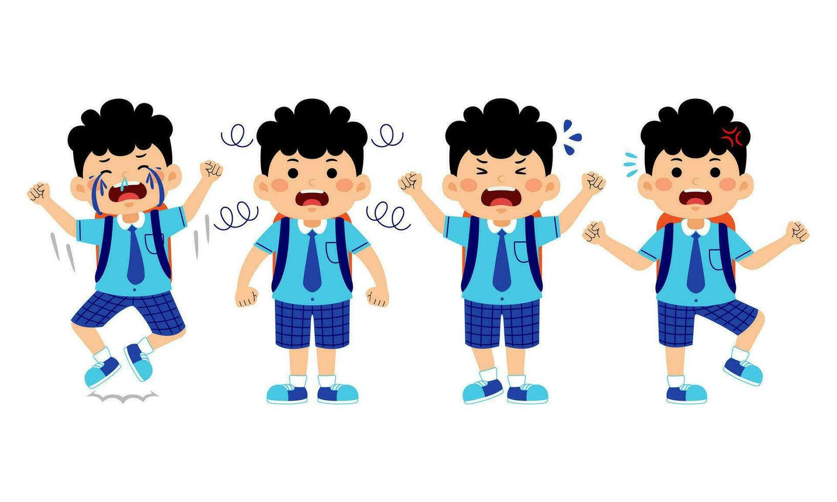 leerling met school- uniform vector illustratie