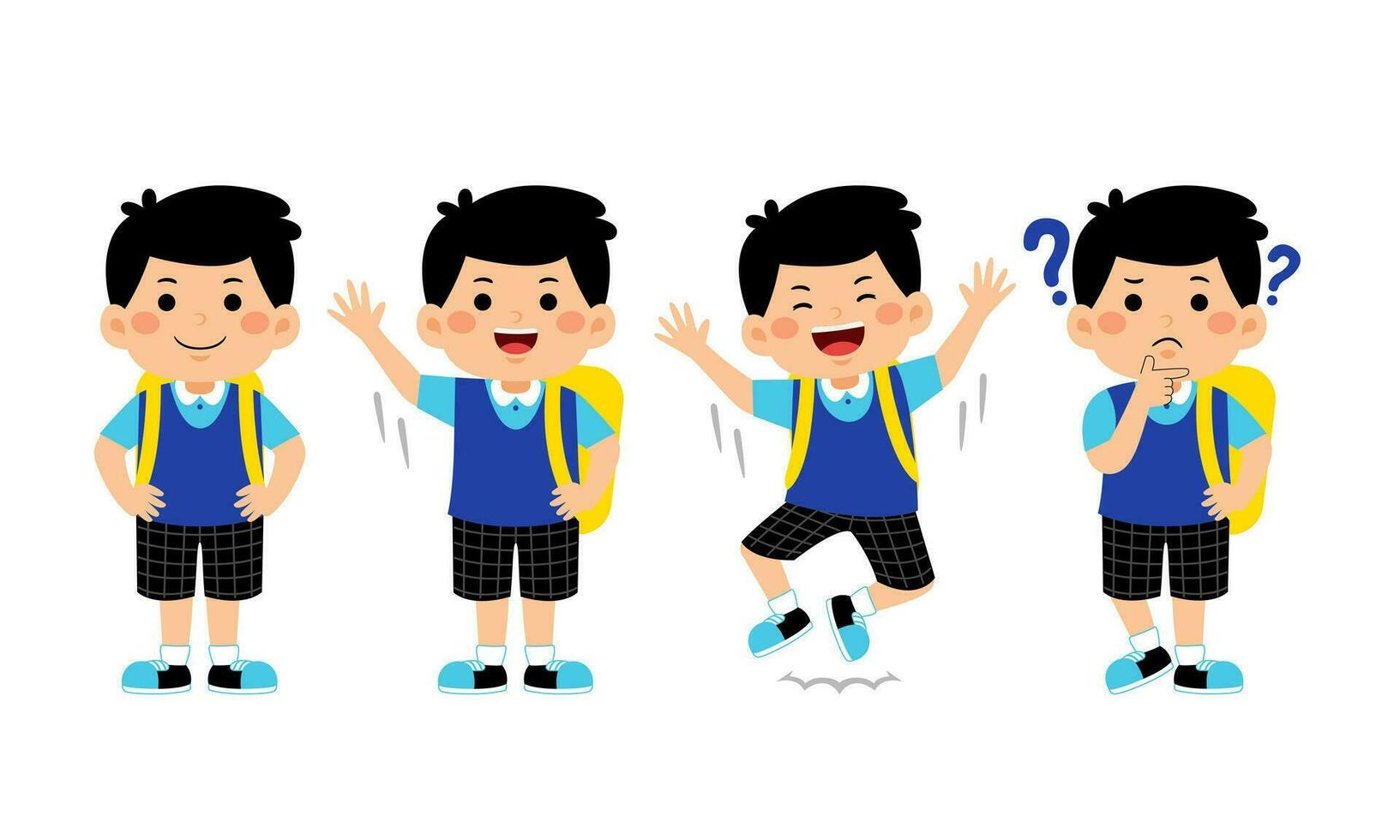 leerling met school- uniform vector illustratie