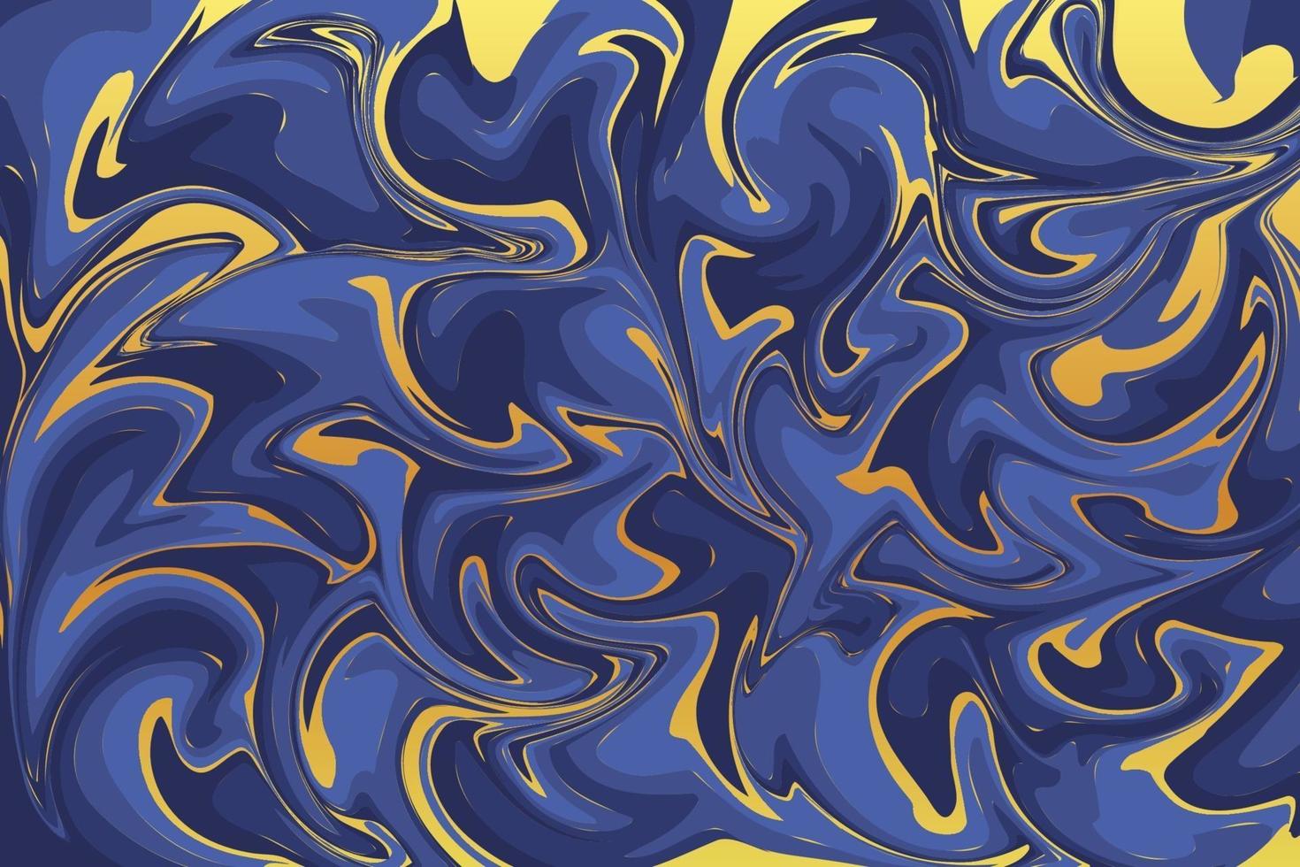 gele en blauwe vloeibare marmeren achtergrond vector