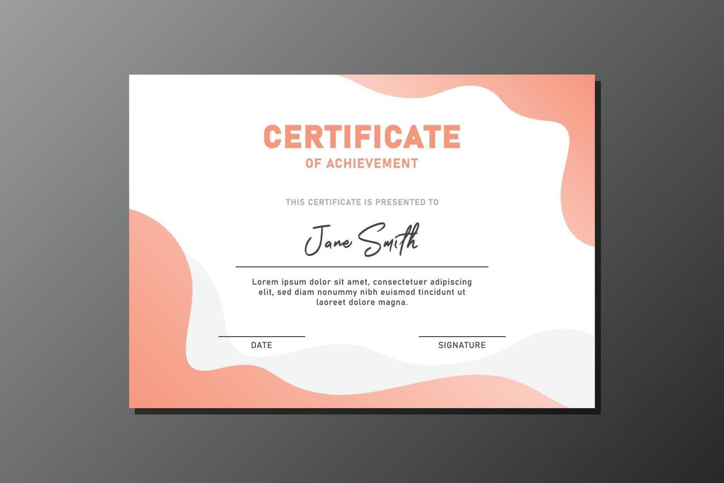 modern roze certificaatontwerp vector