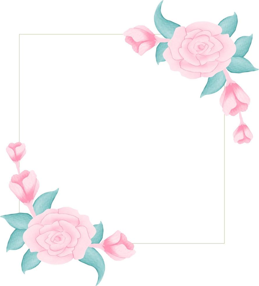 aquarel bloemen frame vector