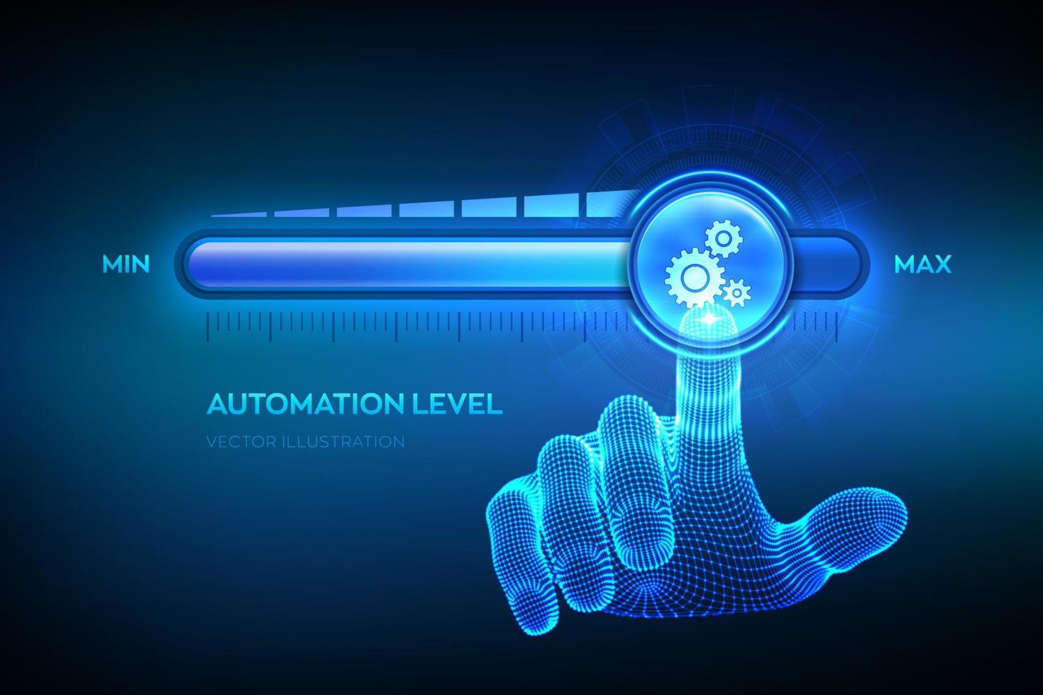 het verhogen van het automatiseringsniveau. vector