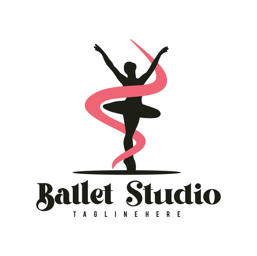 ballet logo sjabloon vector illustratie, ballerina logo ontwerp