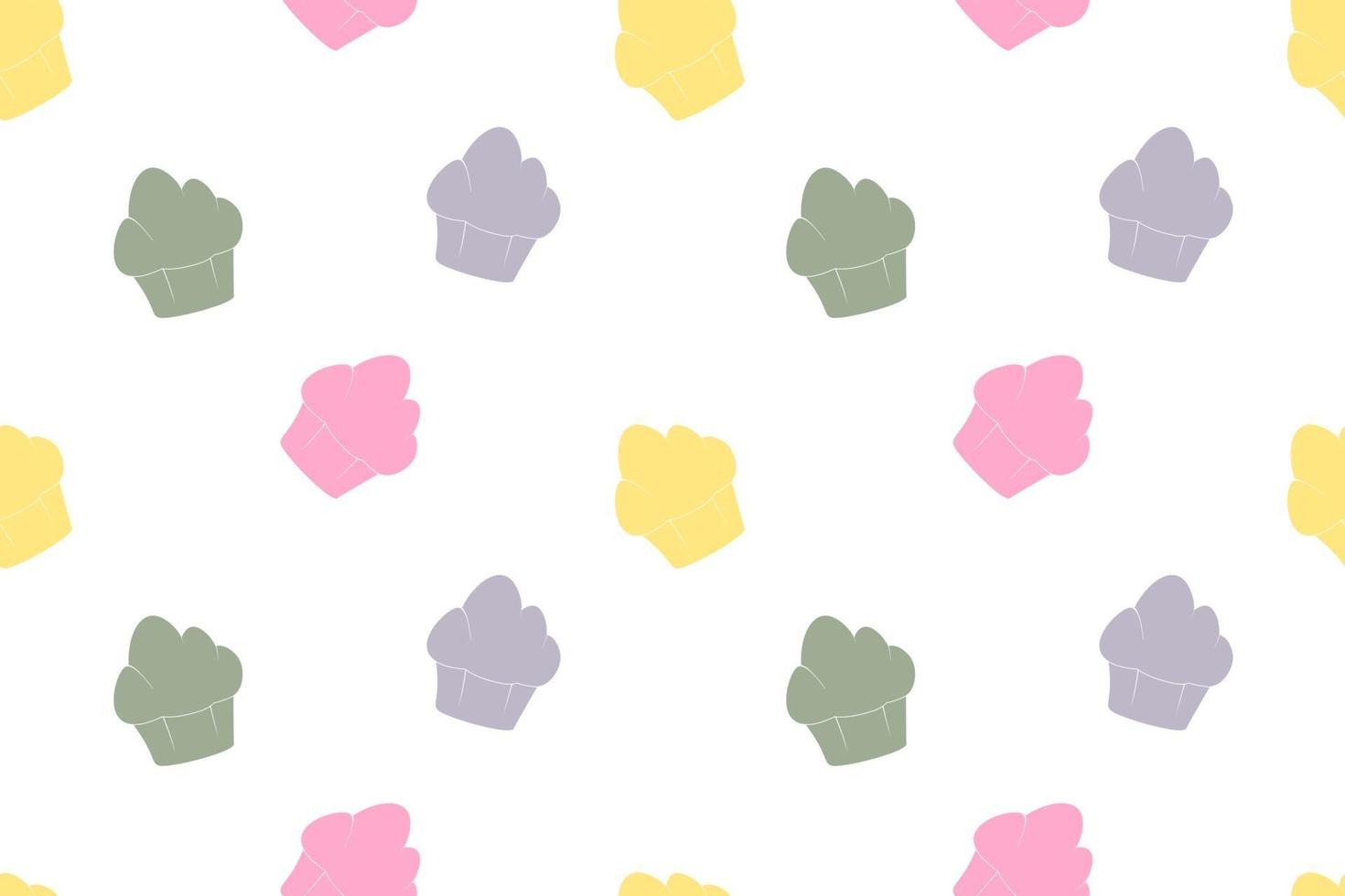 kleurrijk cupcake naadloos patroon wit ontwerp vector