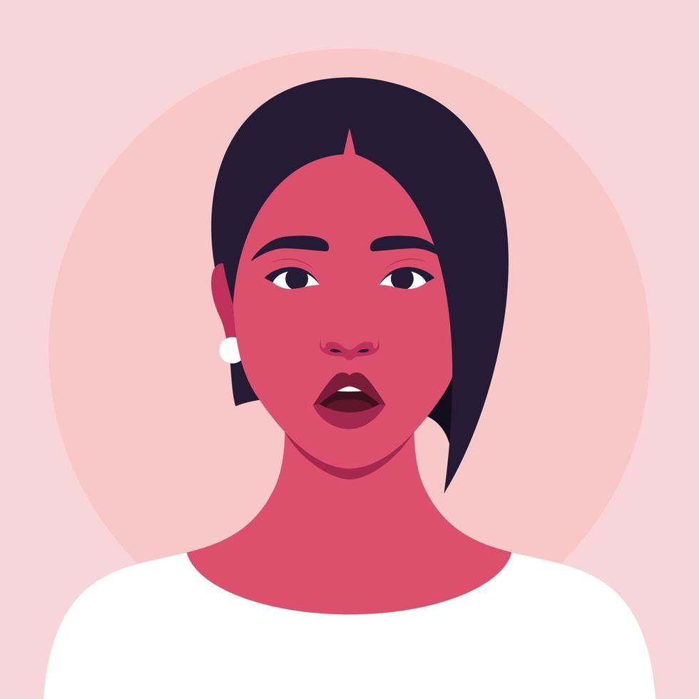 portret van een verraste vrouw vector