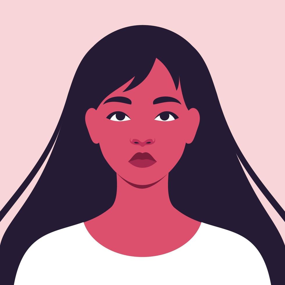 portret van een mooie vrouw vol gezicht vector