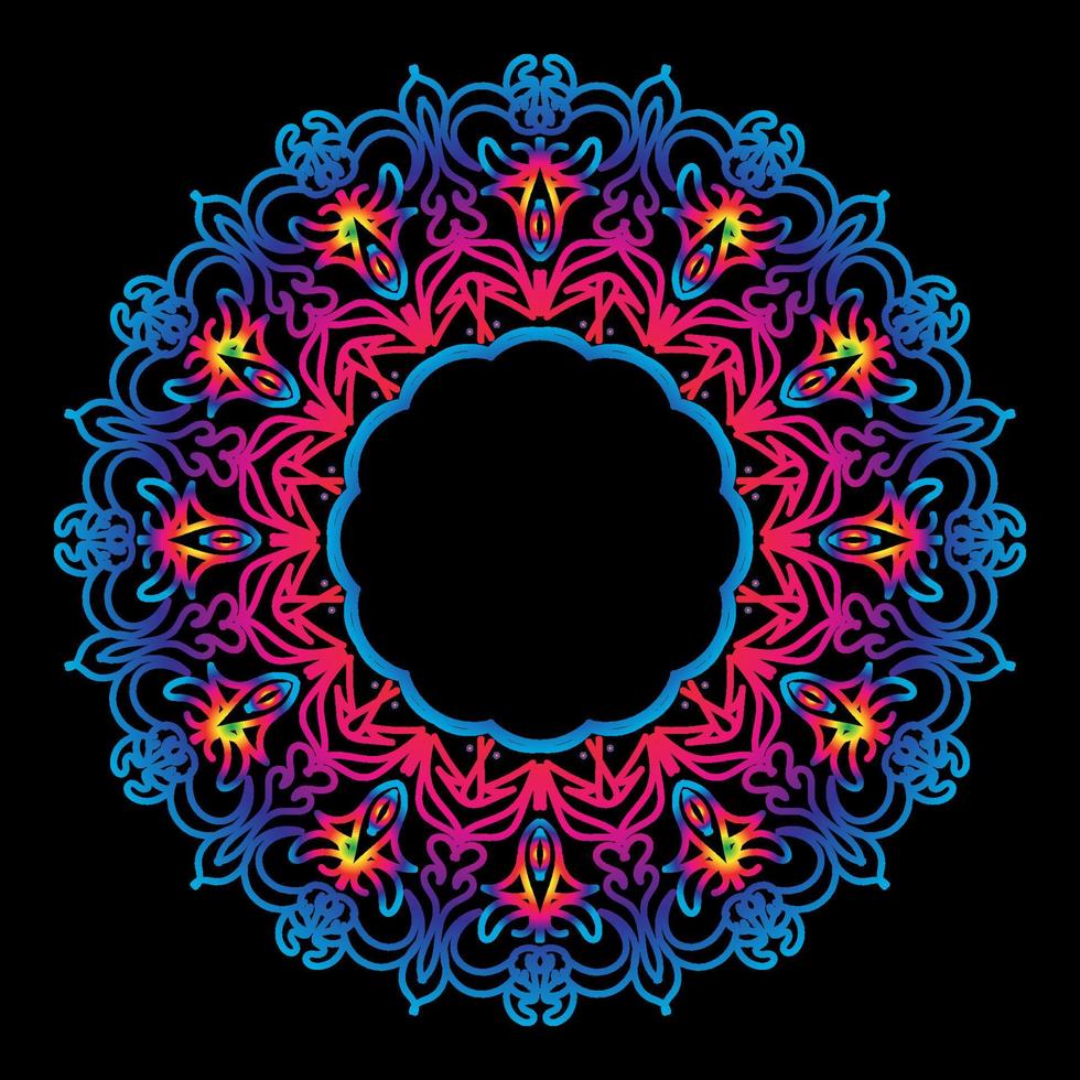 vintage Indiase mandala-kunst voor frame vector