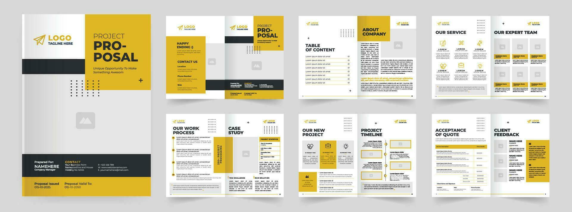 voorstel en project voorstel sjabloon brochure lay-out vector