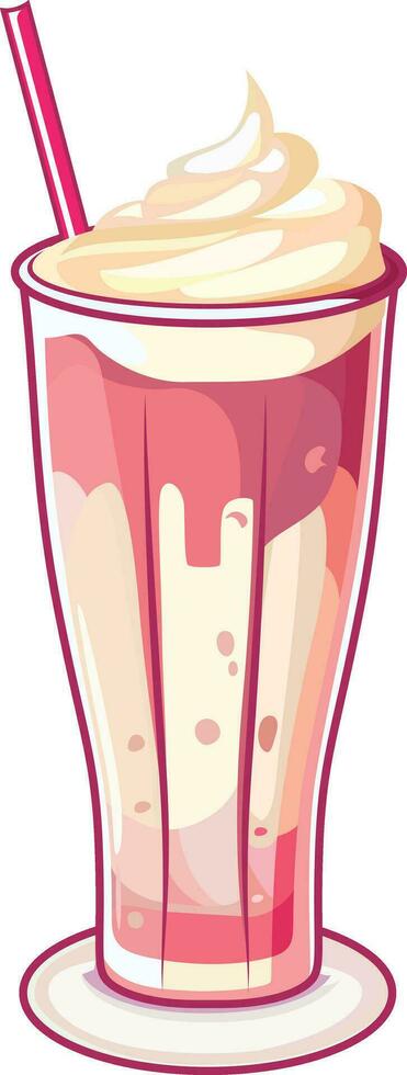 falooda drinken vector illustratie , falooda ijs room , aardbei falooda drinken vector beeld