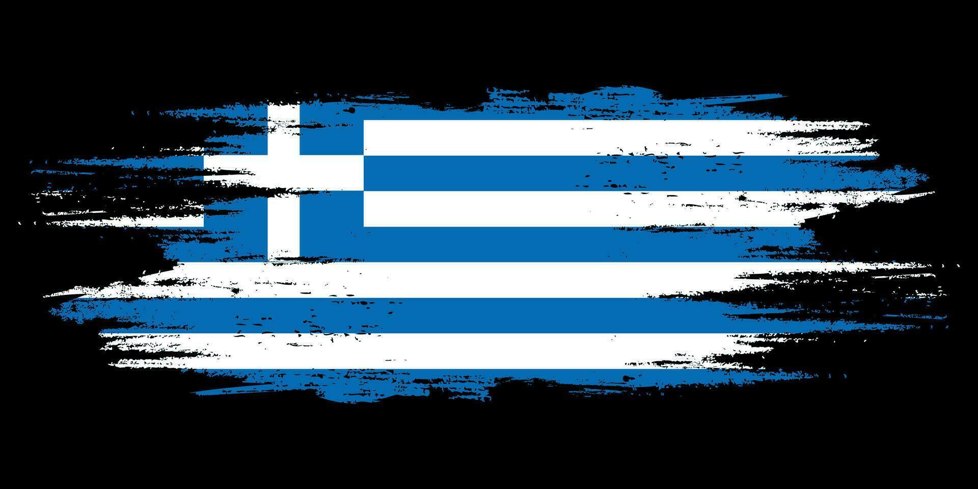 Griekenland borstel vlag, Griekenland vlag borstel waterverf vlag ontwerp element vector