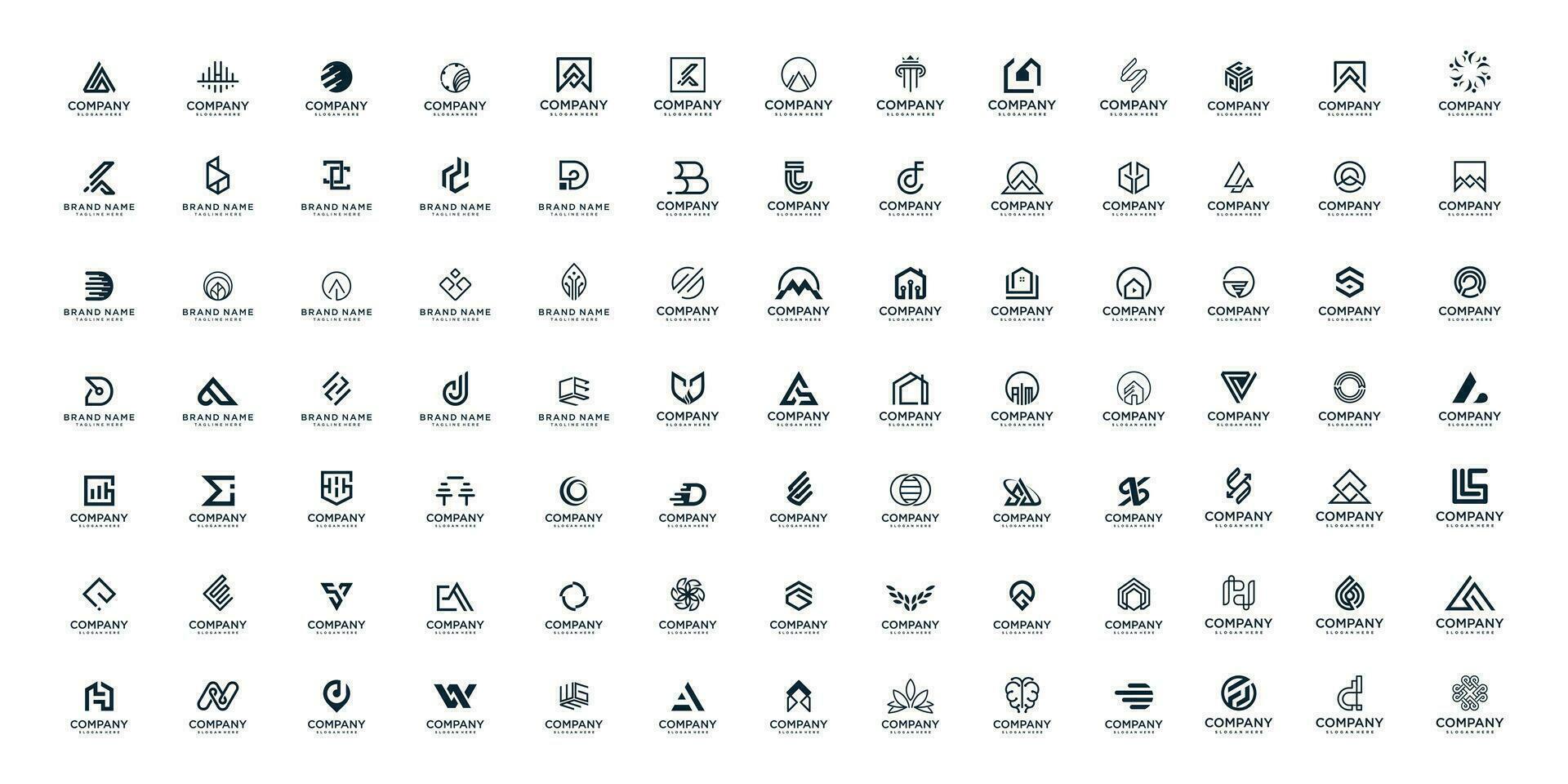 reeks van mega bundel bedrijf logo ontwerp element icoon idee vector