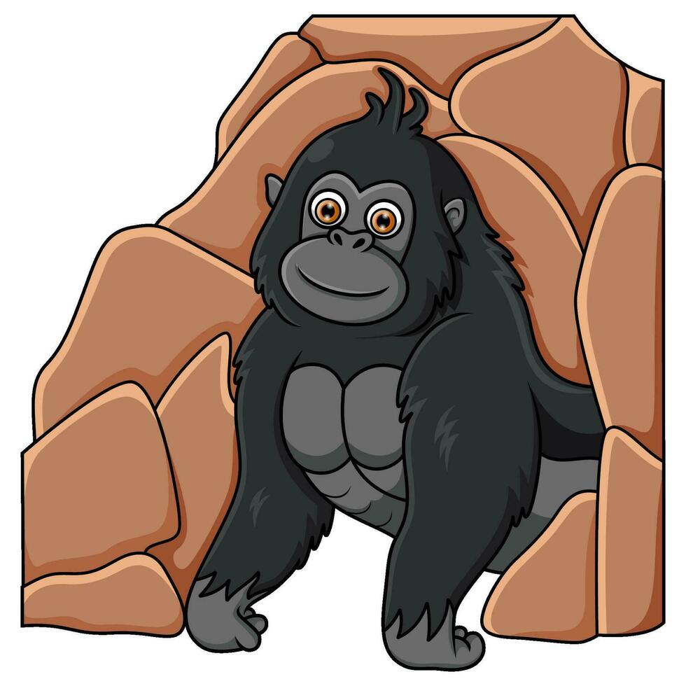 gorilla kwam uit van de grot vector