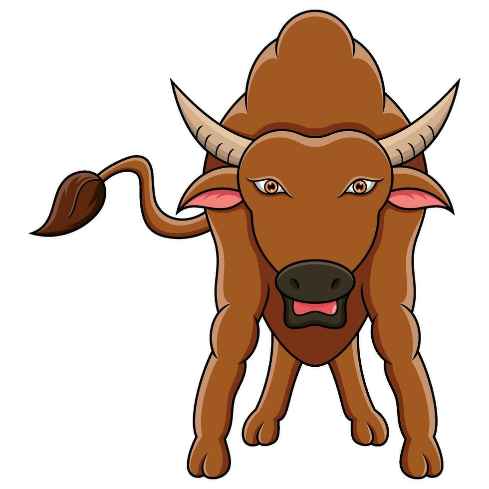 cartoon buffel geïsoleerd op witte achtergrond vector