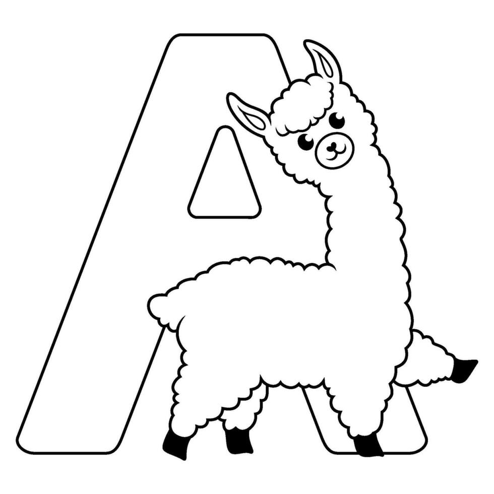 illustratie van een brief voor alpaca vector
