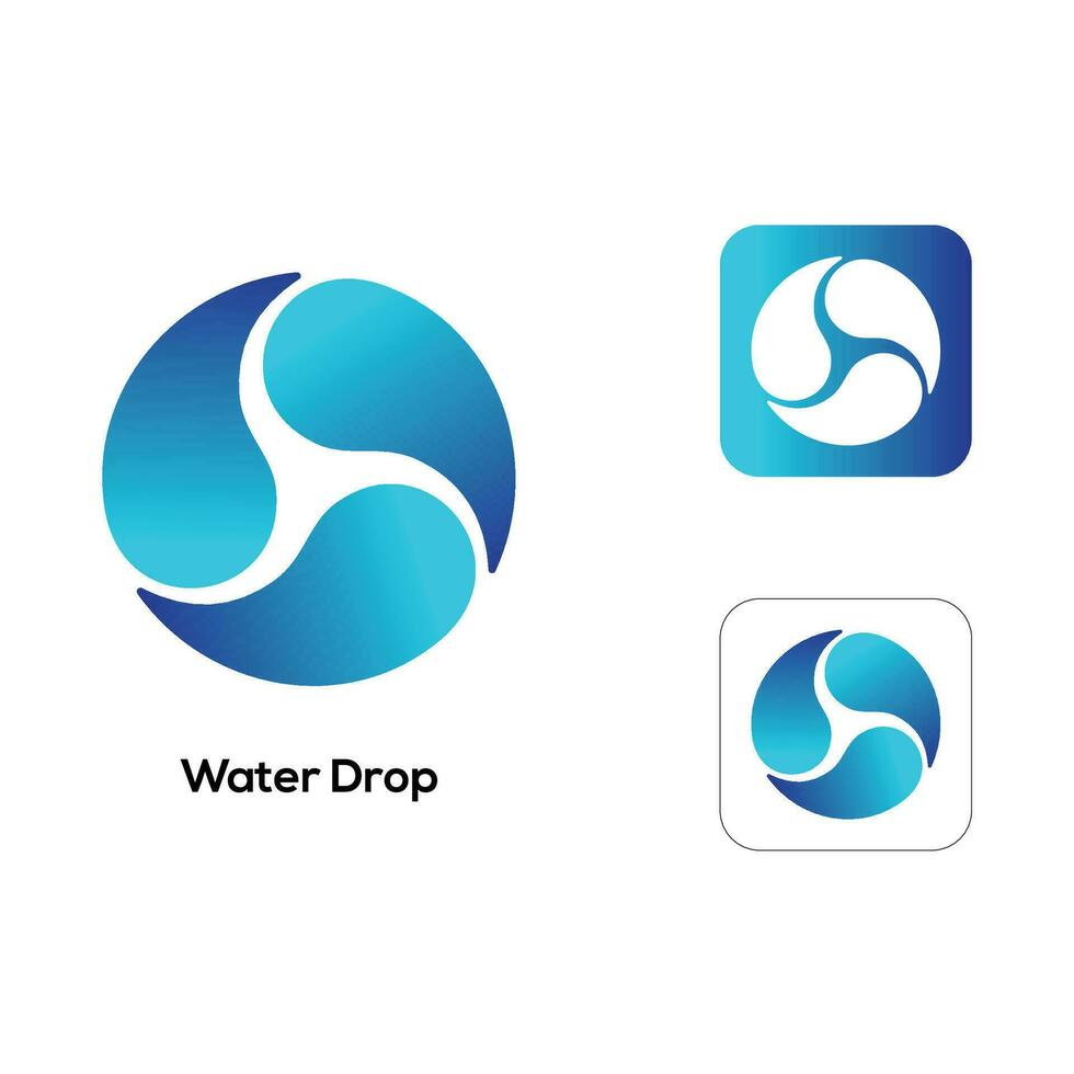 water laten vallen of yin yang creatief logo ontwerp vector