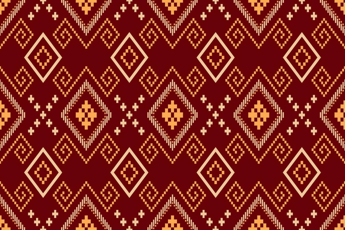 rood traditioneel etnisch patroon paisley bloem ikat achtergrond abstract aztec Afrikaanse Indonesisch Indisch naadloos patroon voor kleding stof afdrukken kleding jurk tapijt gordijnen en sarong vector