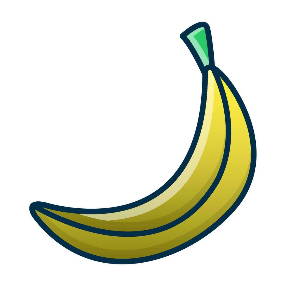 een banaan is getoond in een tekenfilm stijl vector