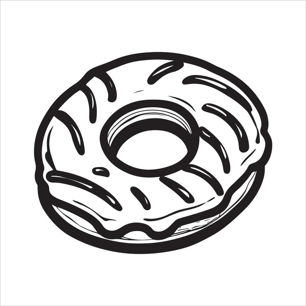 hand- getrokken illustratie van donut vector