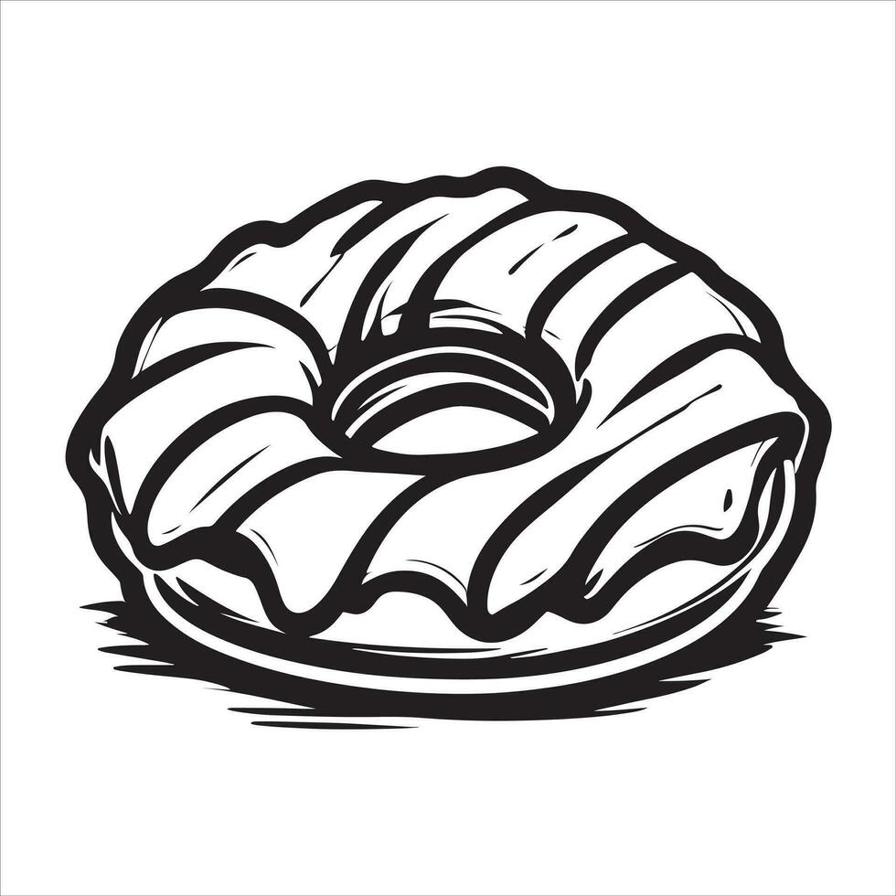 hand- getrokken illustratie van donut vector