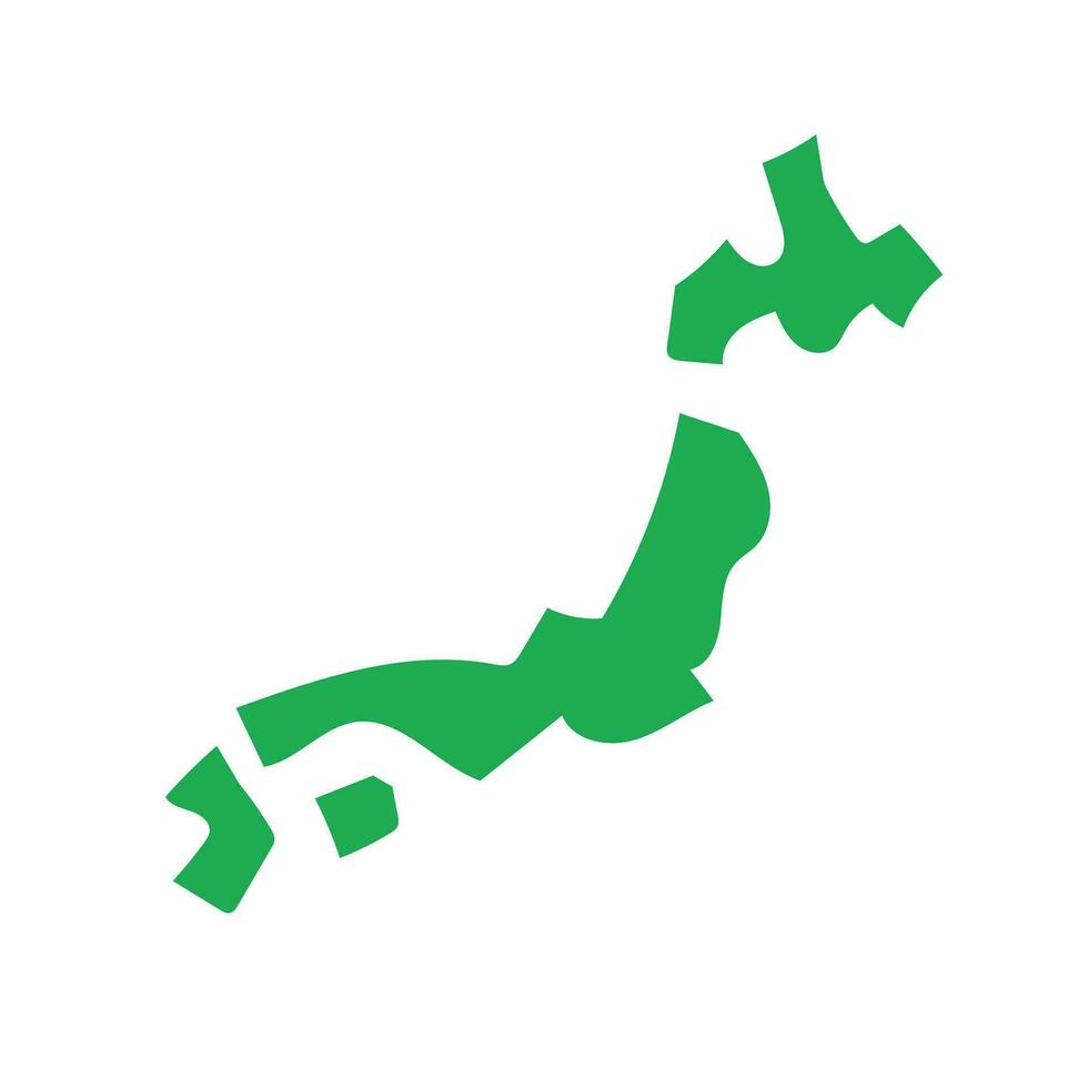 gemakkelijk groen Japan kaart icoon. vector. vector