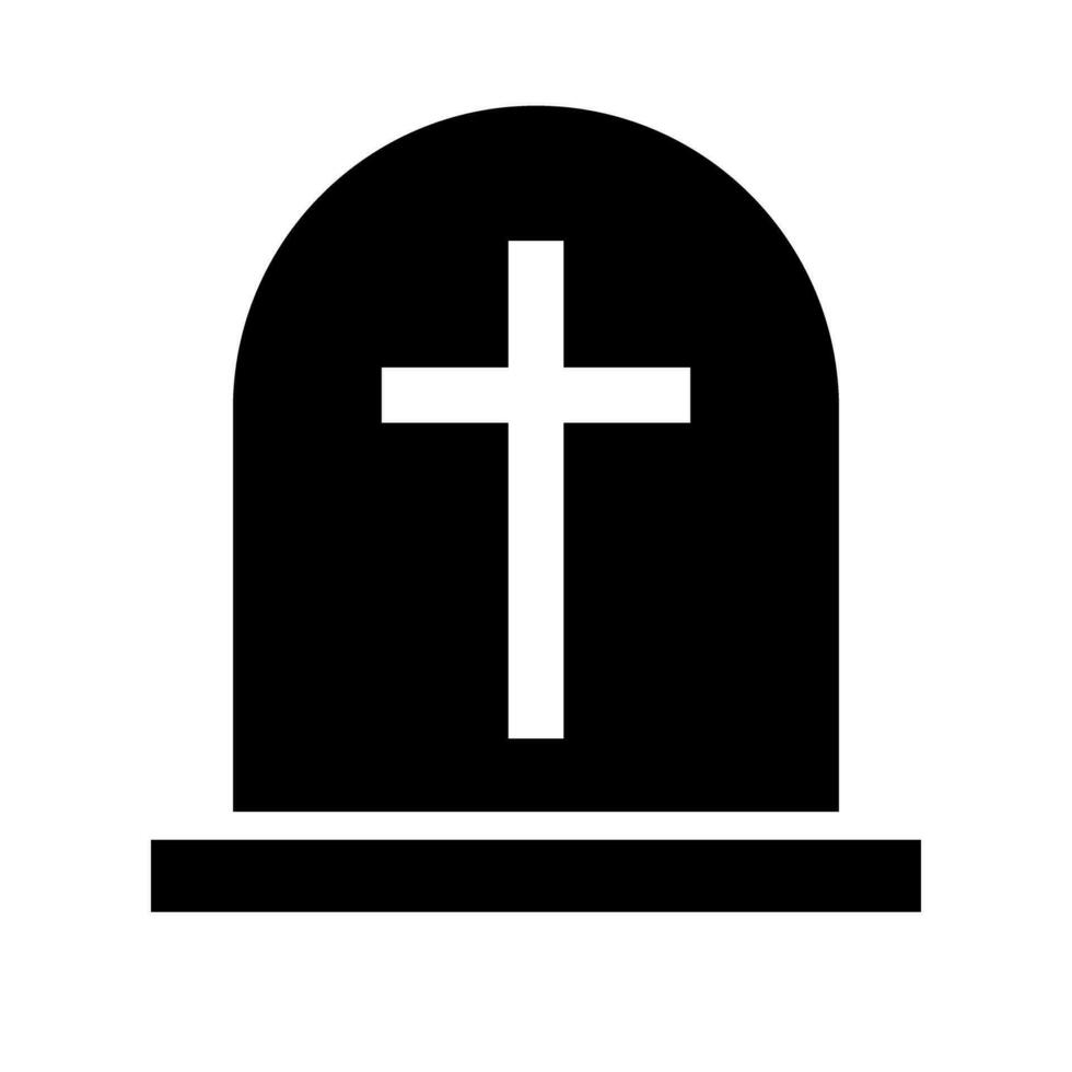 christen graf silhouet icoon met kruis gegraveerd. vector. vector