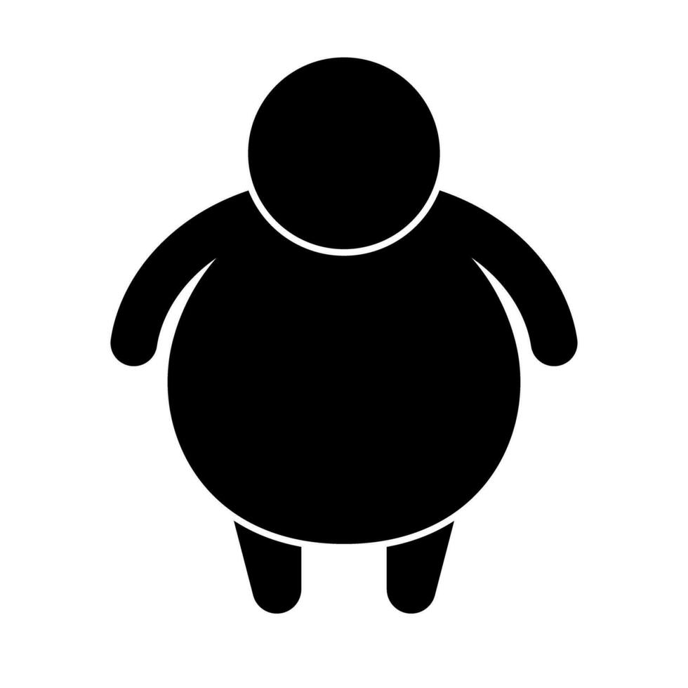 mollig of zwaarlijvig lichaam type. dik of te zwaar persoon icoon. vector. vector