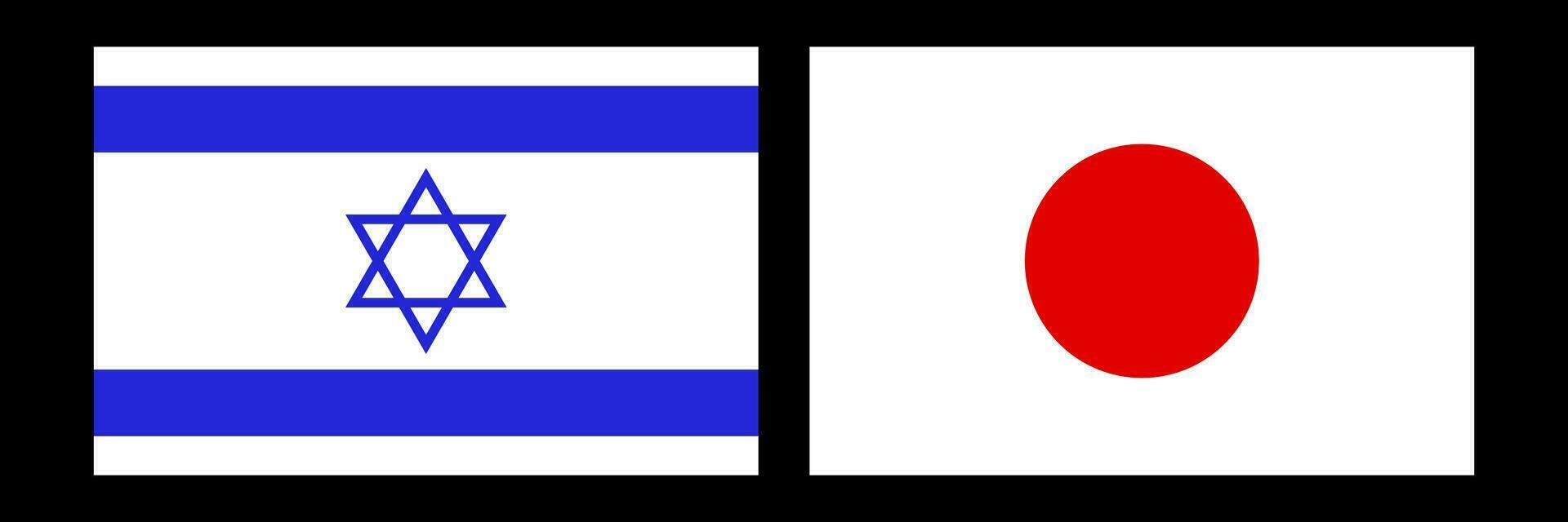 Israëlisch en Japans vlaggen icoon set. vector. vector