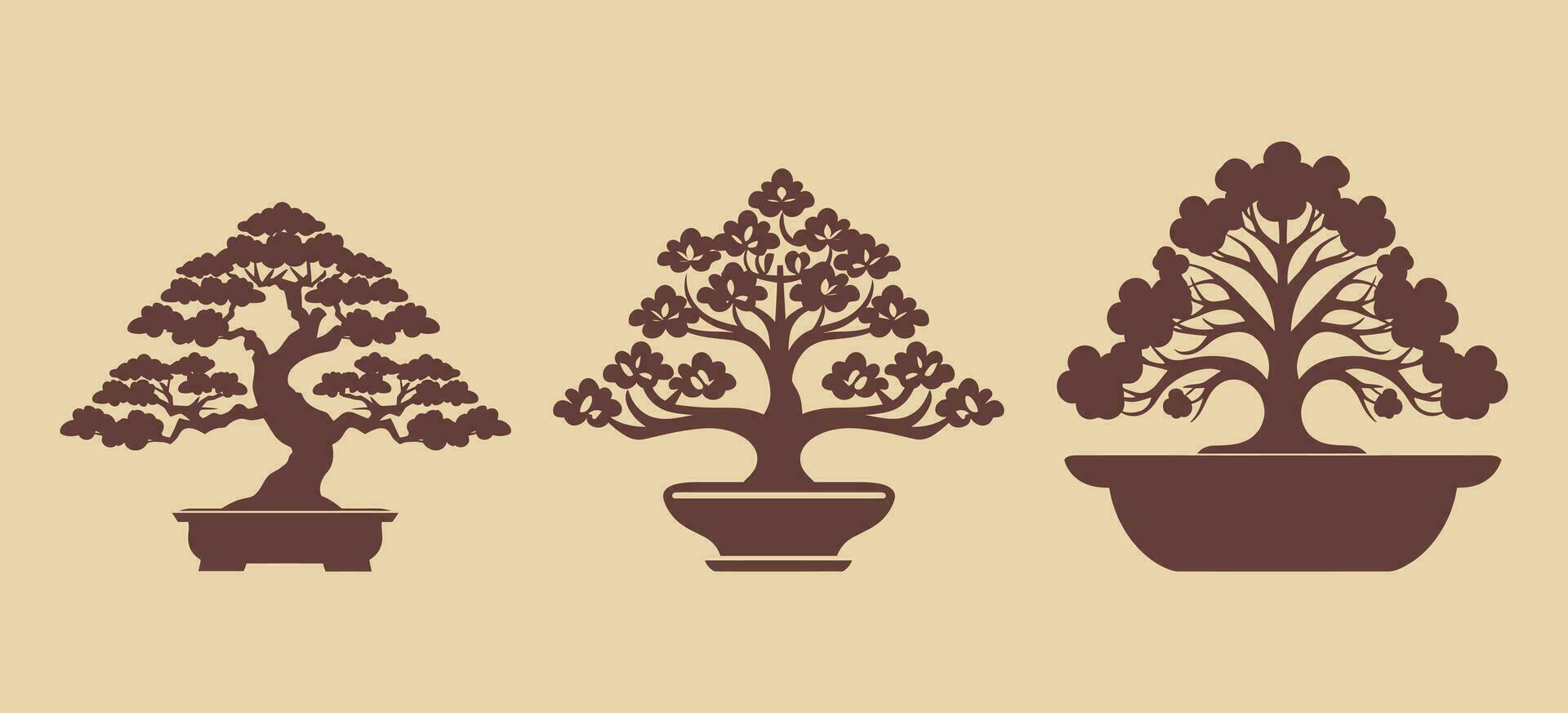 elegantie in miniatuur bonsai harmonie vector