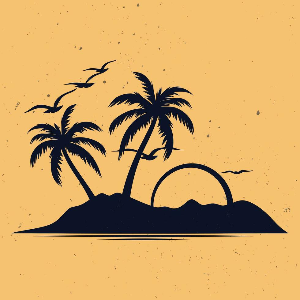 van de natuur afscheid strand zonsondergang silhouet vector