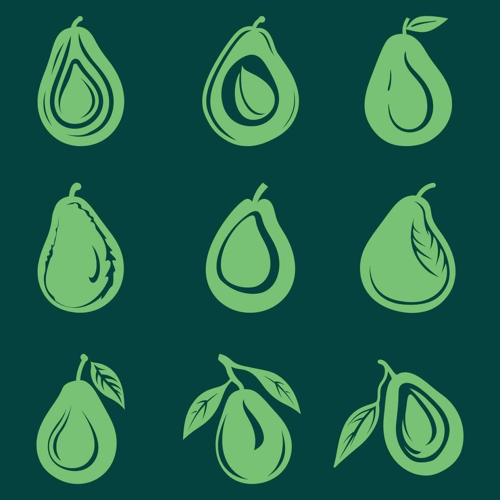 weelderig harmonie ingewikkeld avocado silhouet ontwerp vector