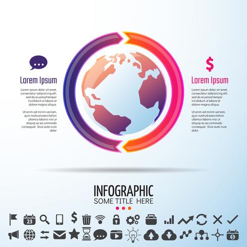 Wereldkaart Infographics ontwerpsjabloon vector