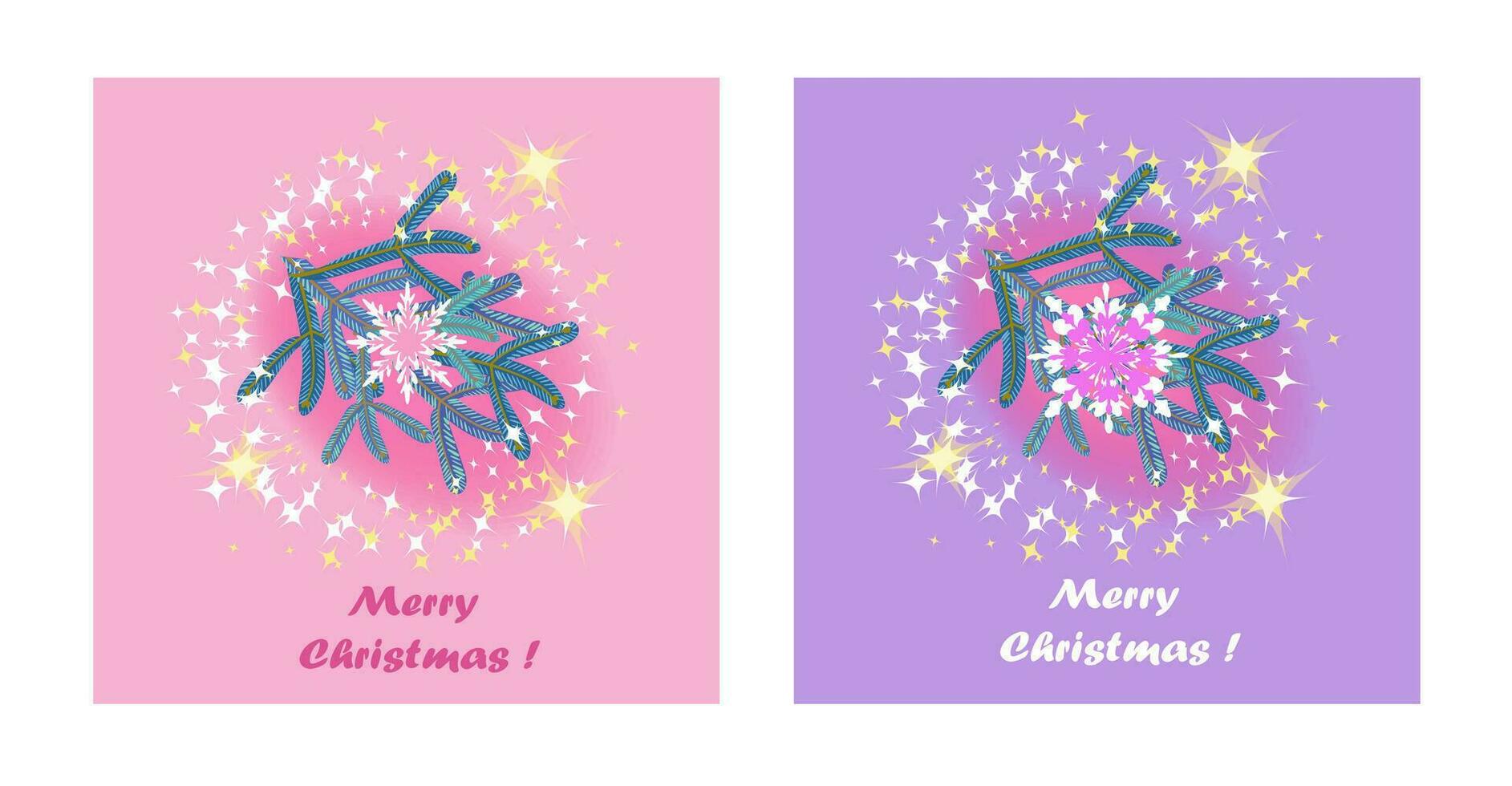 Kerstmis sjabloon decoratie geïsoleerd Aan roze en paars achtergrond vector