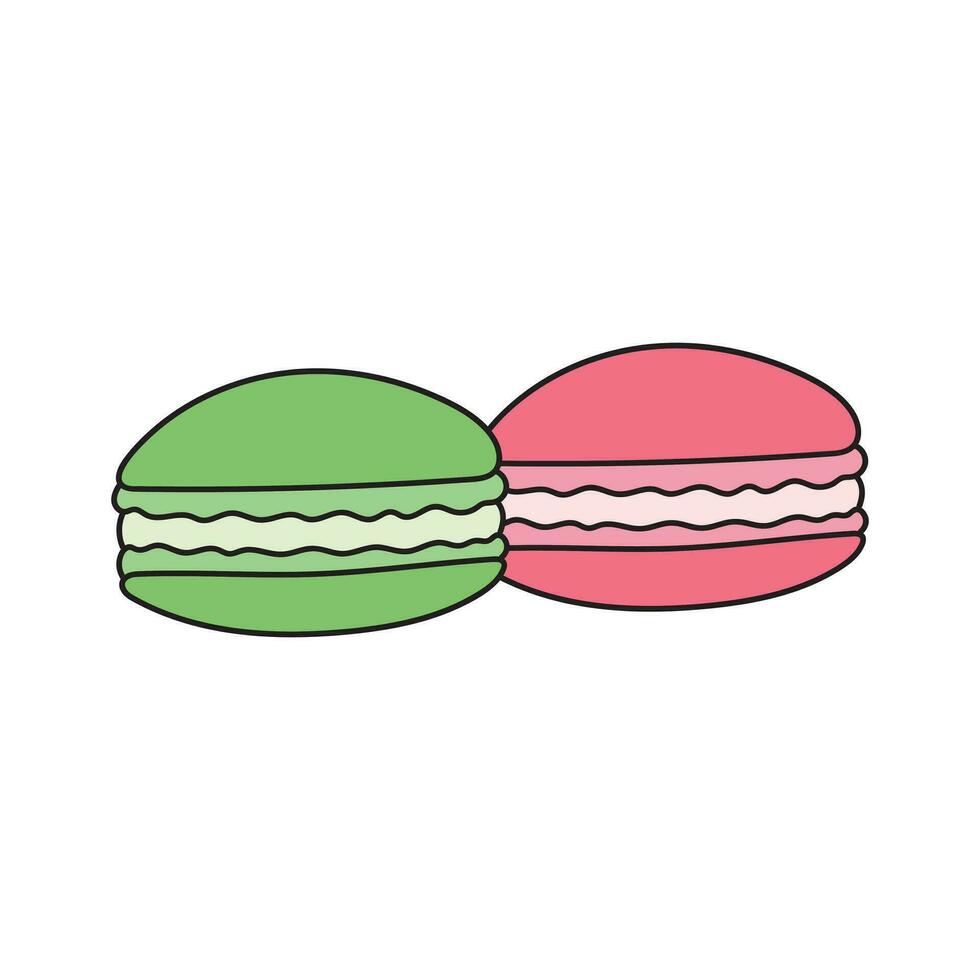 kinderen tekening tekenfilm vector illustratie schattig macarons icoon geïsoleerd Aan wit achtergrond