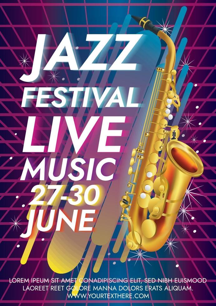 jazzmuziekfestivalposter voor feest vector